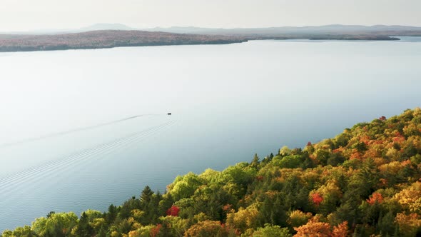 Moosehead Lake Fall Woodland Forest Maine Landscape Clear Fresh Lake Water