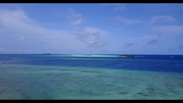 Aerial drone view seascape of luxury sea view beach time by aqua blue sea with white sand background