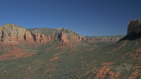 Aerial view of Sedona with the Courthouse Butte