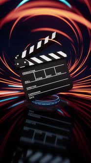 Clapper board with spin lines effect background