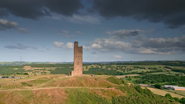 Castle Hill in Almondbury overlooking Huddersfield in the Metropolitan Borough of Kirklees, West Yor