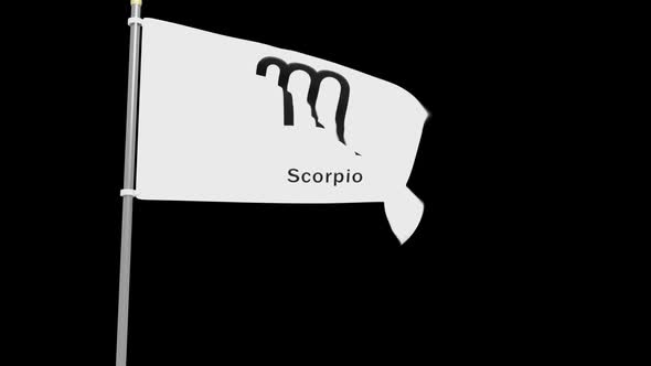 Scorpio Zodiac Animated Flag