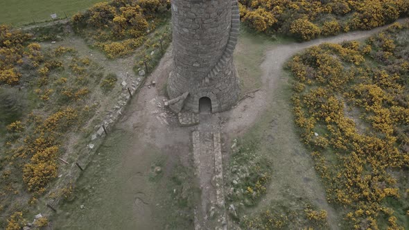 The Ruin Of The Flue Chimney At Ballycorus Leadmines In Carrickgollogan Park Near Dublin City In Ire