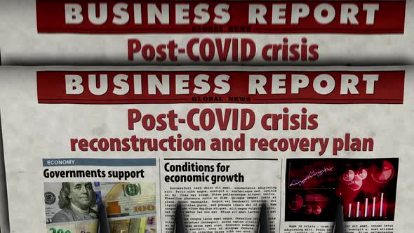 Post-COVID crisis reconstruction and recovery plan newspaper printing press