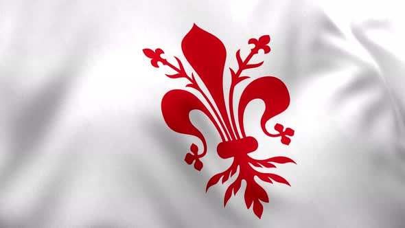 Florence City Flag (Italy) - 4K