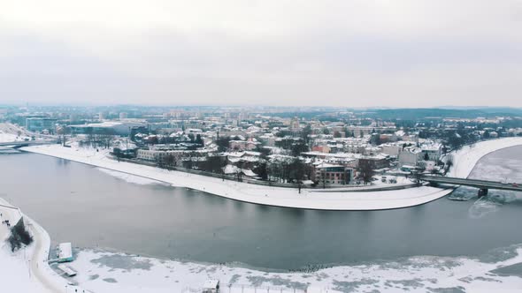 Slowmotion Footage of Vistula River Located in the Old Town District of Krakow