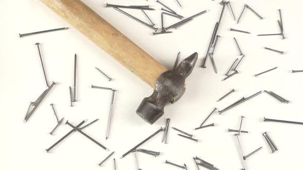 Hammer and Nails on White, Rotation