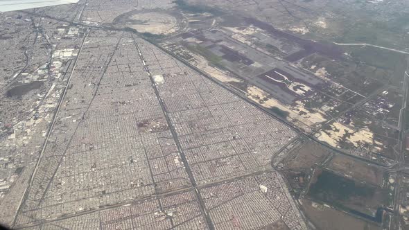 CDMX seen from an airplane perspective