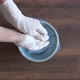 Close Up of Young Woman Removes Medical Gloves and Throw It in Trash - VideoHive Item for Sale