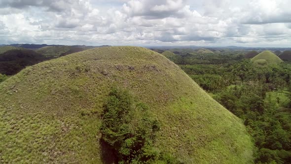 Aerial view of Chocolate Hills Complex, Batuan, Philippines.