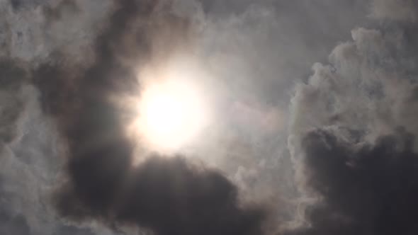 Sun Covered By Black Clouds of Smoke