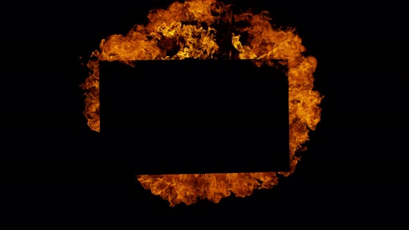 Super Slow Motion Shot of Fire Explosion with Black Blank Space in the Middle at 1000Fps alt