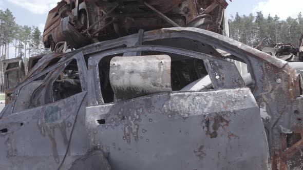 Wardestroyed Cars in Irpin Bucha District Ukraine