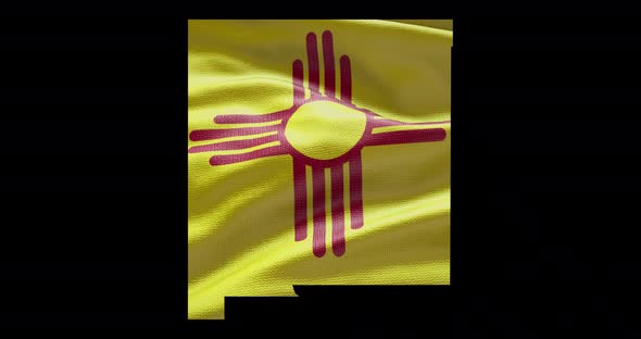 New Mexico state flag waving animation background