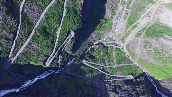 Trollstigen pass from air