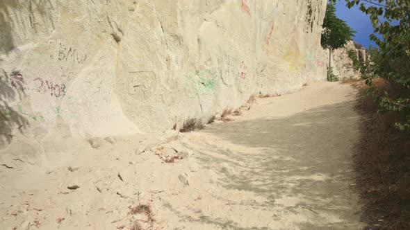 Chalk Wall Above Bechir's Gorge Near Soroca Moldova