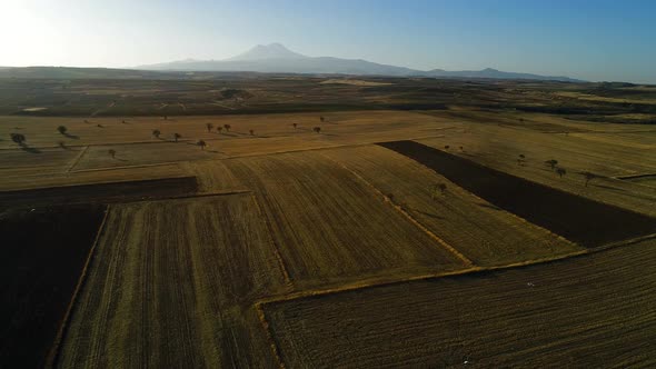 Aerial View Autumn Agriculture