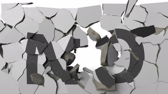 Breaking Concrete Wall with Painted NO Word alt