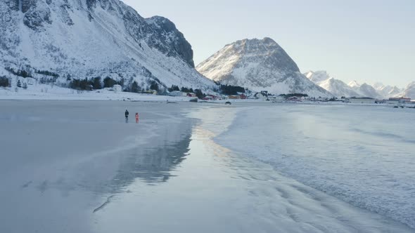 Children On A Winter Polar Beach 3