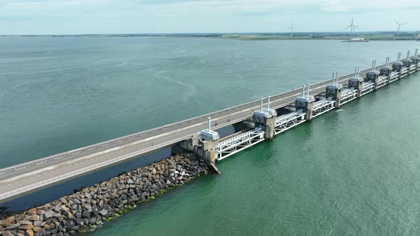 Storm Surge Barrier Bridge to Protect the Netherlands Mainland from Rising Seas