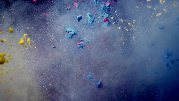 Colorful Smoke Powder Mix Slow Motion of Colored Cloud