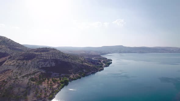 Aerial View of Water Reservoir on Euphrates River