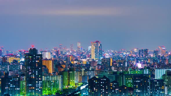 Day to night time lapse of Tokyo cityscape, Japan