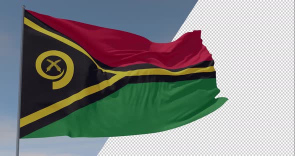 flag Vanuatu patriotism national freedom, seamless loop, alpha channel