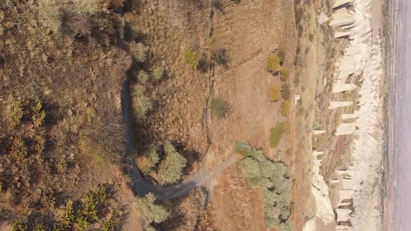 Vertical Video Cappadocia Landscape Aerial View