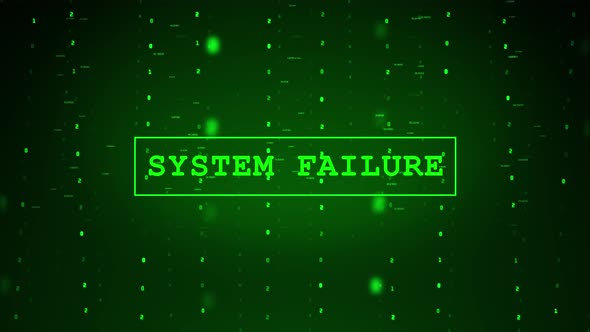 SYSTEM FAILURE error message flashing on screen . computer, hacking attack.