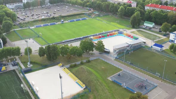 Sports Complex in the Center of Minsk with Outdoor Sports Grounds for Games