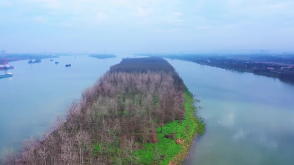 Aerial Photography Of Hunan Xiangjiang Baishazhou Scenery