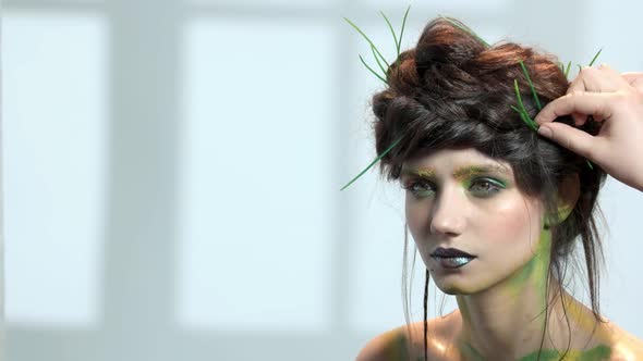 Nature Themed Makeup, Young Model.