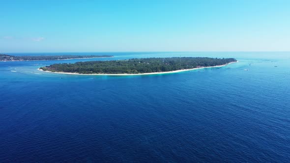 Aerial drone abstract of luxury lagoon beach break by transparent ocean and white sandy background o