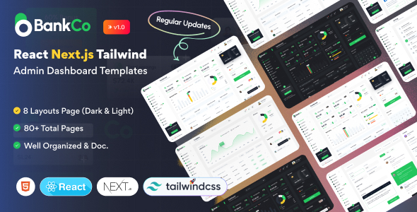 Bankco - React NextJS Tailwind Admin Templates