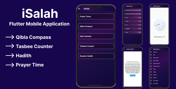 iSalah Islamic Flutter App | Donation System | Prayer Times
