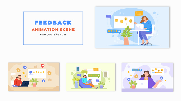 Animated Customer Experience Flat Scene
