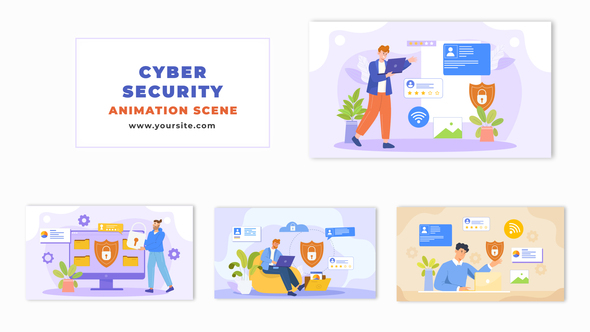 Cyber security Awareness Cartoon Character Animation Scene