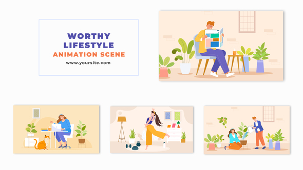 Worthy Lifestyle Cartoon 2D Vector Animation Scene