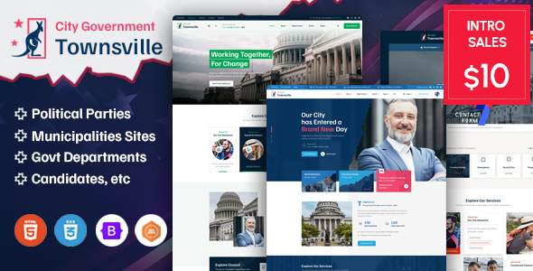 TownsVille - Political Party & Candidate HTML Template