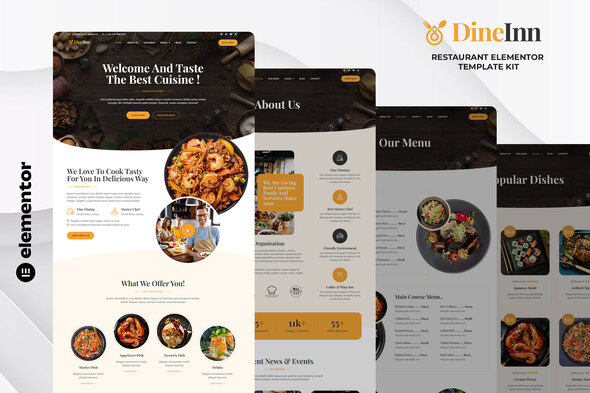 DineInn - Restaurant Elementor Template Kit