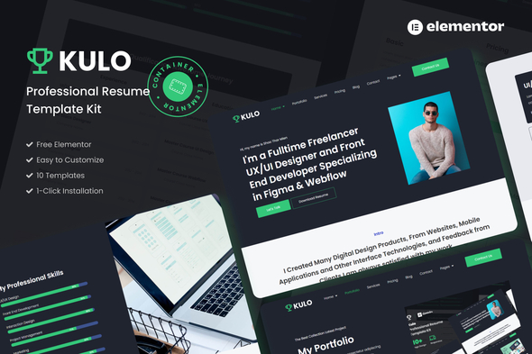 Kulo - Professional Resume Elementor Template Kit