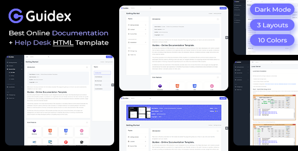 Guidex – Online Documentation HTML Template + Help Desk + Knowledge Base + Forum