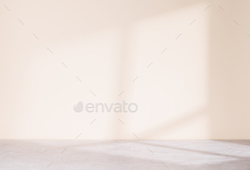 Stone table and sunlit wall, product template