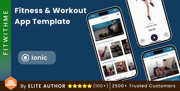 Ionic Fitness Workout App Template in Ionic | FitWithMe