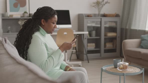 African-American Woman Using Smartphone