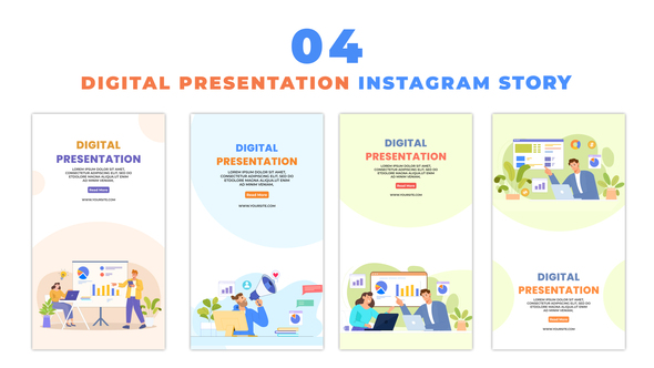 Animated Flat Character Digital Presentation Instagram Story