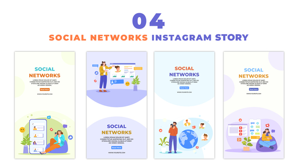 Social Networking Sites Animated Character Instagram Story