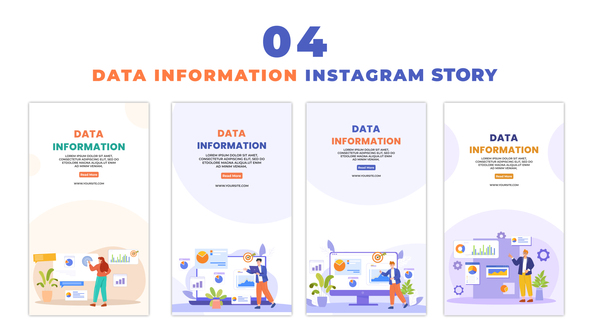 Vector Cartoon Avatar for Data Visualization Instagram Story