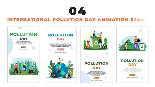 Celebrating International Pollution Day Cartoon Avatar Instagram Story